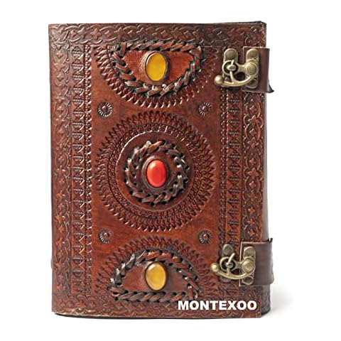 Leather Journal Diary Stone Sketchbook Notebook Cover
