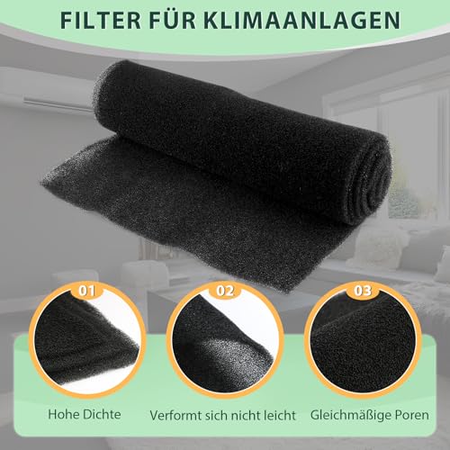 TGHongKy 1.5m*40cm*6mm Filter für Klimaanlagen Klimaanlagenfilter Aktivkohlefilter für Klimaanlagen Klimaanlagen-Filter Universal-Klimaanlagenfilter mit Staubschutzhülle für Klimaanlagen XXX