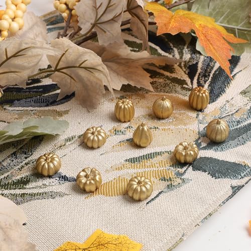 Image of winemana 80Pcs Mini Pumpkins for Crafts, Fall Decorations for Home, Gold | Resin, Small Fake Pumpkins for Decorating, Thanksgiving Table Centerpieces, Vase Bowls Basket Fillers, Autumn Office Decor