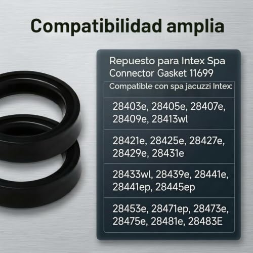 Miniatura 2 de 4 Piezas Juntas Entrada Y Salida 11699 Compatible Con Intex Pure Spa Junta Torica Filtro Piscina Flujo De Agua Sin Fugas Sellos De Silicona Para Tuberias Spa Para Piscina Y Jacuzzi