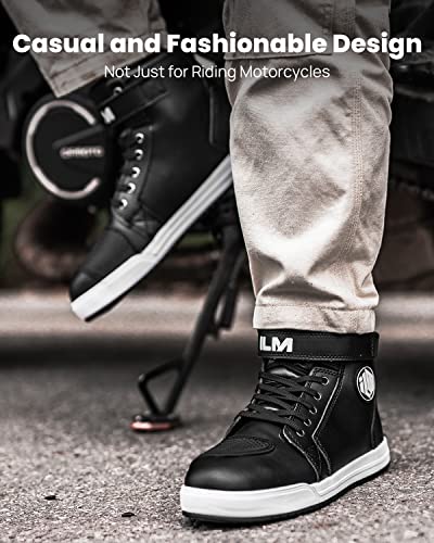 Ilm ILUS-FA-M1006-B-40 Motorcycle Shoes For Men Black Waterproof Street Riding Protective Gear Breathable Powersport Anti-Slip Footwear thumb #5