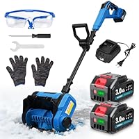 Yofidra Akku Schneefräse, Bürstenlos elektrische Schneefräse mit 2x3.0Ah Akkus & Ladegeräte, 30cm Schaufelbreite, 17cm Schneeräumtiefe, 6m Wurfweite, ±40° Einstellbar