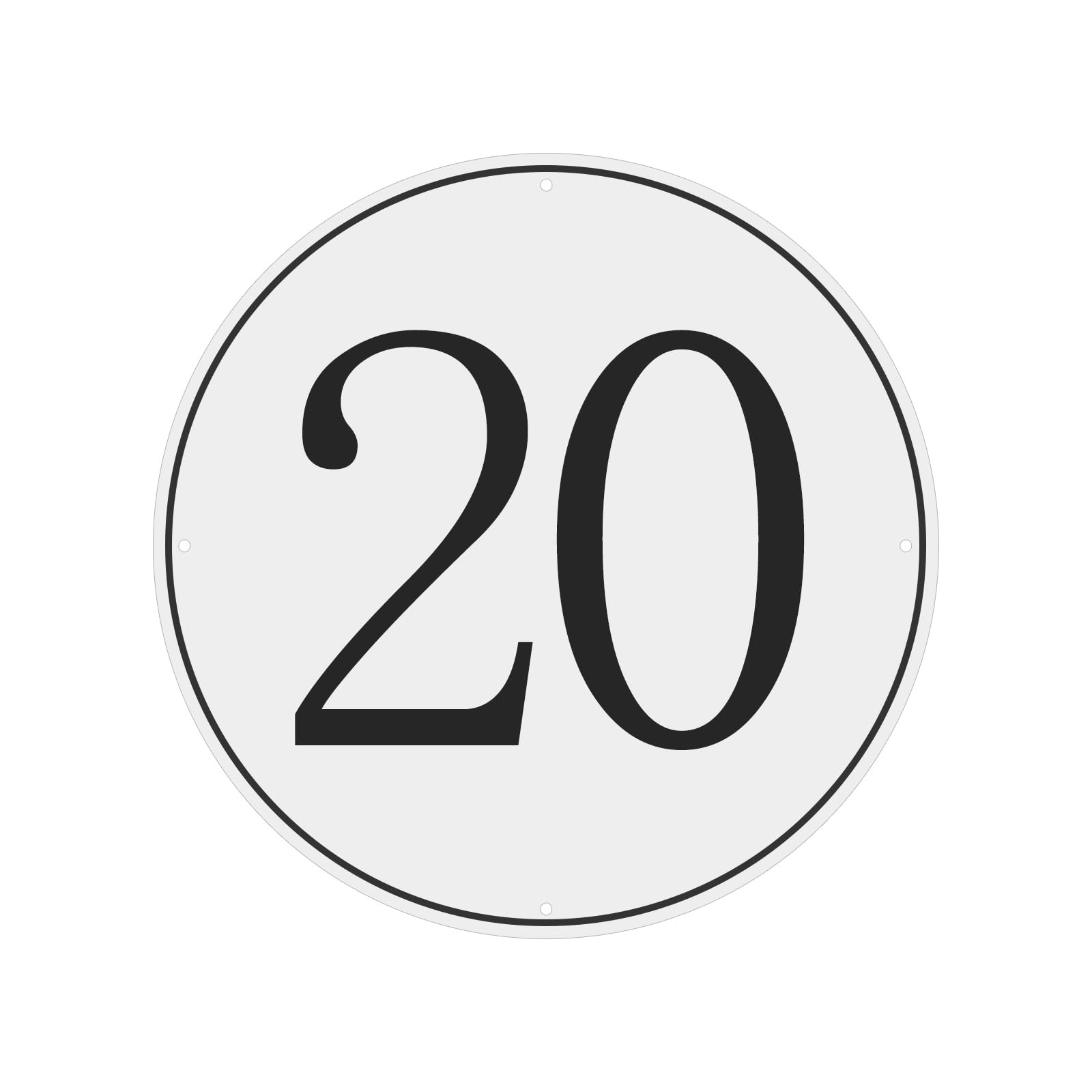 PATIKIL Large Metal Number Sign, 12" Diameter Aluminum Number 20 Sign Plate Area Marker Parking Weather-Resistant Signs for Indoor Outdoor Use โ image 1