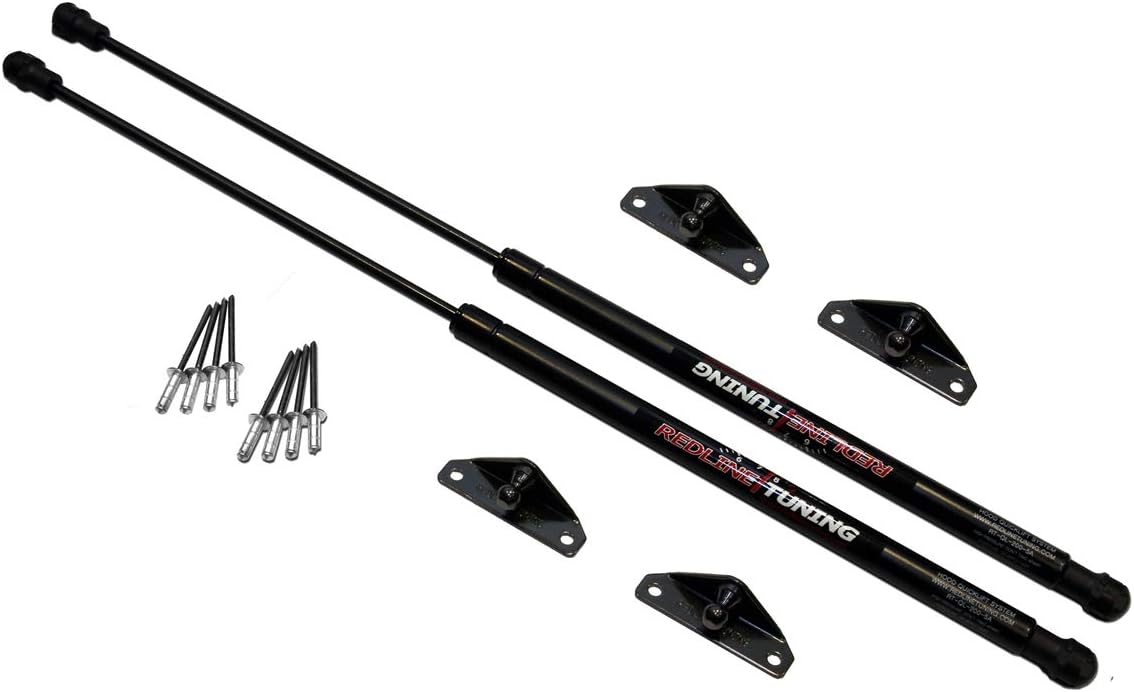 Redline Tuning 21-18010-02 Hood Quicklift Plus System Compatible with Honda S2000 2000-2009 (All Black Components)