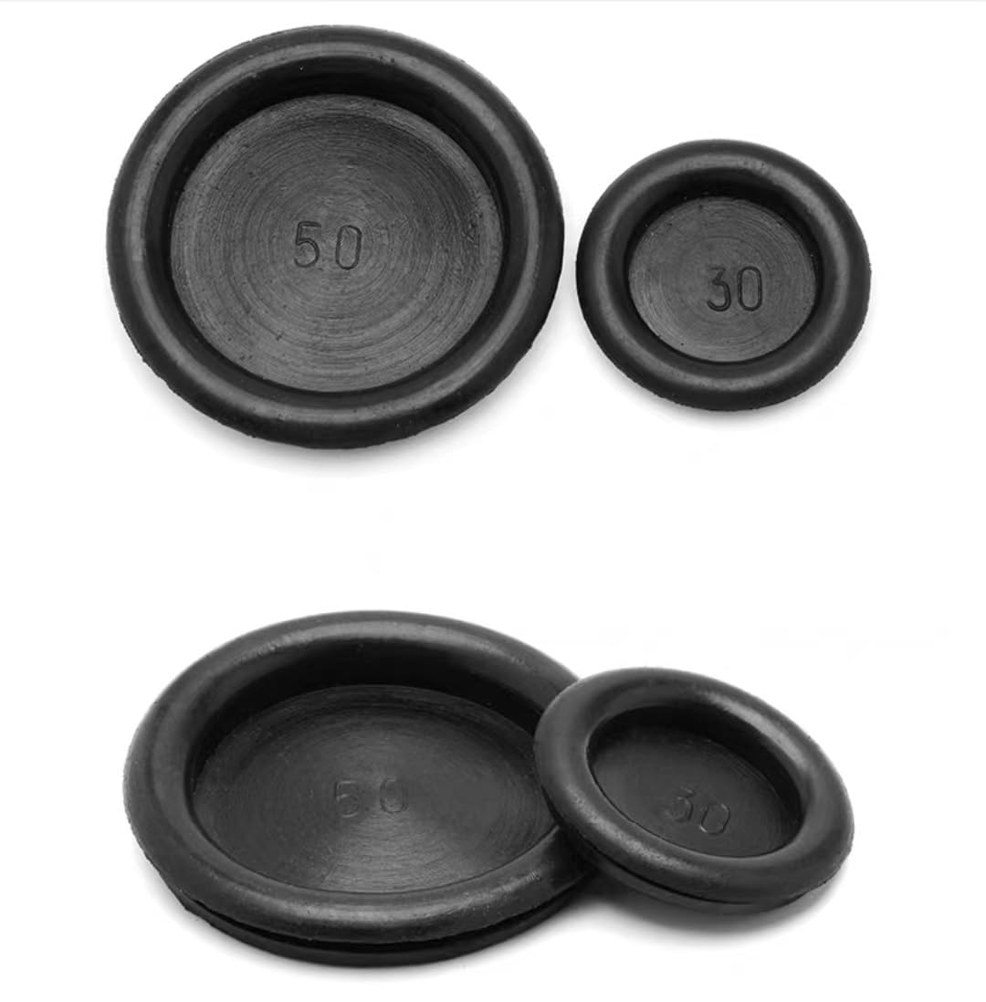 Tapón de goma, tapones de goma para agujeros, Arandela de goma circular de 100 piezas, Pulgs de goma cerrados redondos de 14-40 mm de diámetro for aparatos de laboratorio que necesitan ser sellados(20