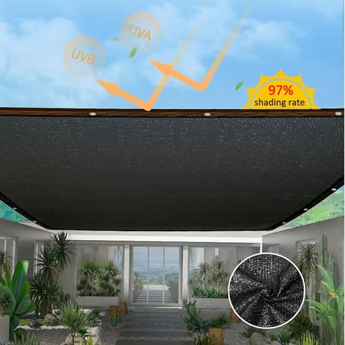 Toile d'ombrage noire pour jardin bâche de protection plantes 2x5m