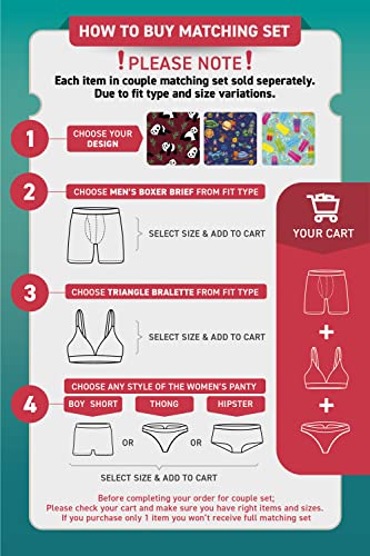 Matching Underwear For Couples, Valentines Day Gift, Mens and Womens Underwear, EACH ITEM SOLD SEPARATELY2