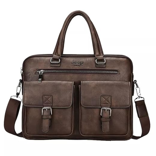 Bolsa Pasta Maleta Executiva de Luxo Premium Couro Macio para Notebook (Chocolate)