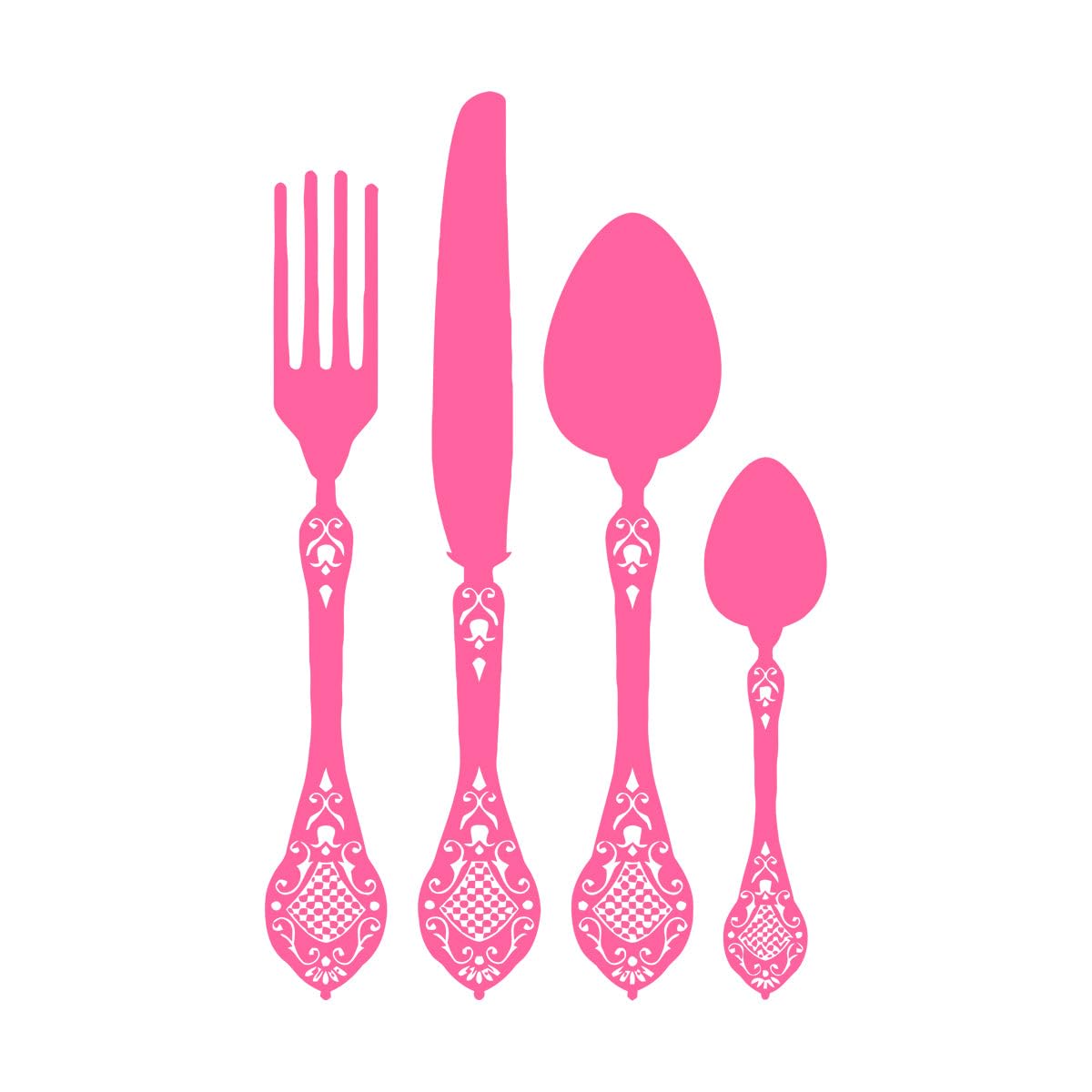 Spoon Knife Fork Wall Stickers Vinyl Decal Flatware Cutlery Kitchen Restaurant Decoration Wall Stickers Home Wallpaper Small - 42x65cm