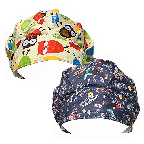 Seliem adjustable working caps cloth bouffant hats elastic head h…