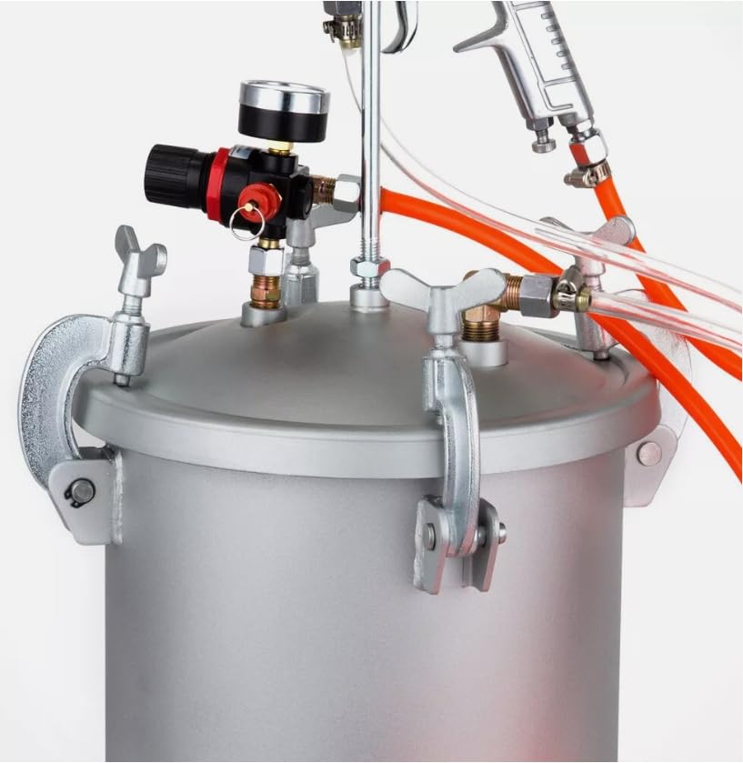 Sistema de pulverización de pintura 10 L Depósito de pintura 50 – 80 psi, recipiente a presión ajustable, recipiente de presión, pulverizador, pintor y barnizador, pulverizador