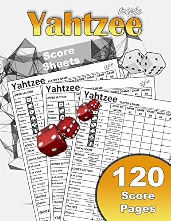 Triple Yahtzee Score Sheets: Large Print Size 8.5X11" 120 Score Sheets ...