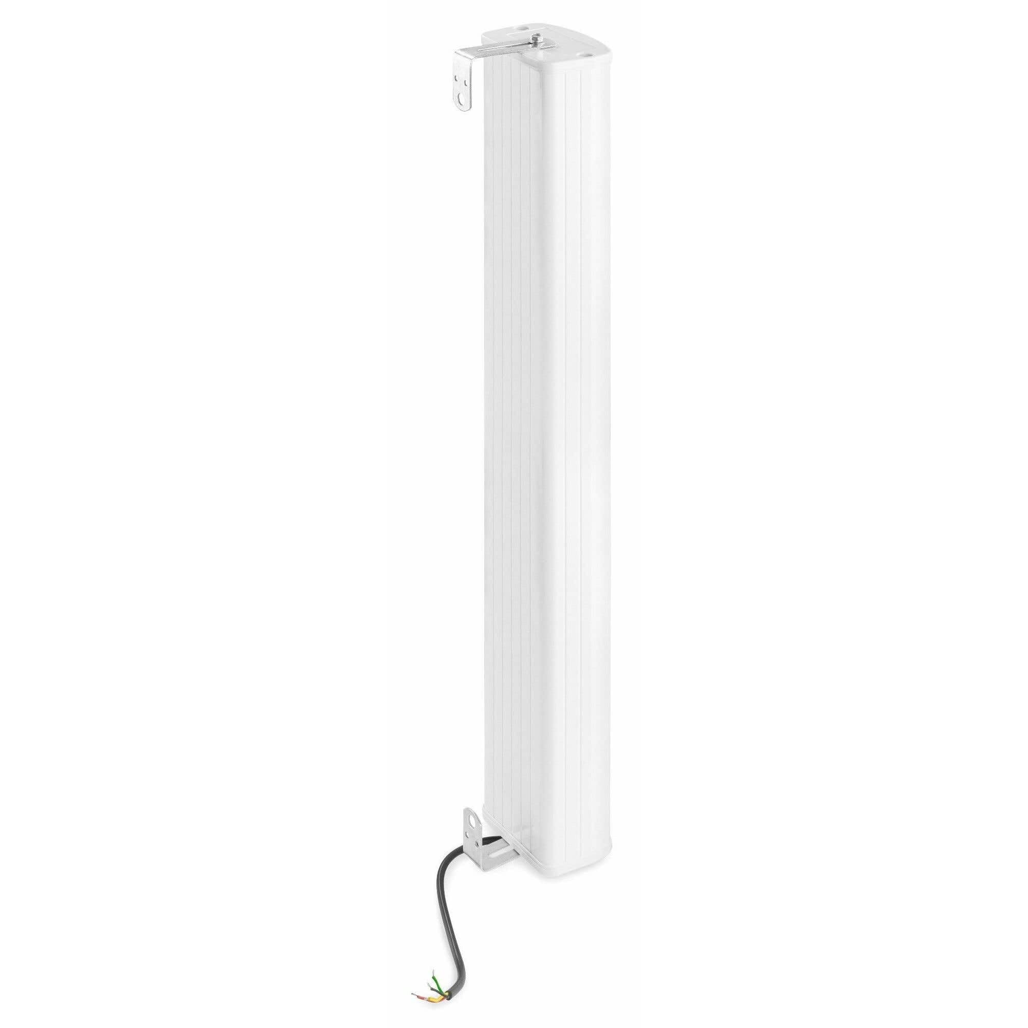 Power Dynamics ICS8 - Colonne de Son Blanche, 40W, Idéale pour Un Montage Discret dans Les Salles de Conférences, Églises ou Halls, Livré avec Étrier de Montage et Câble