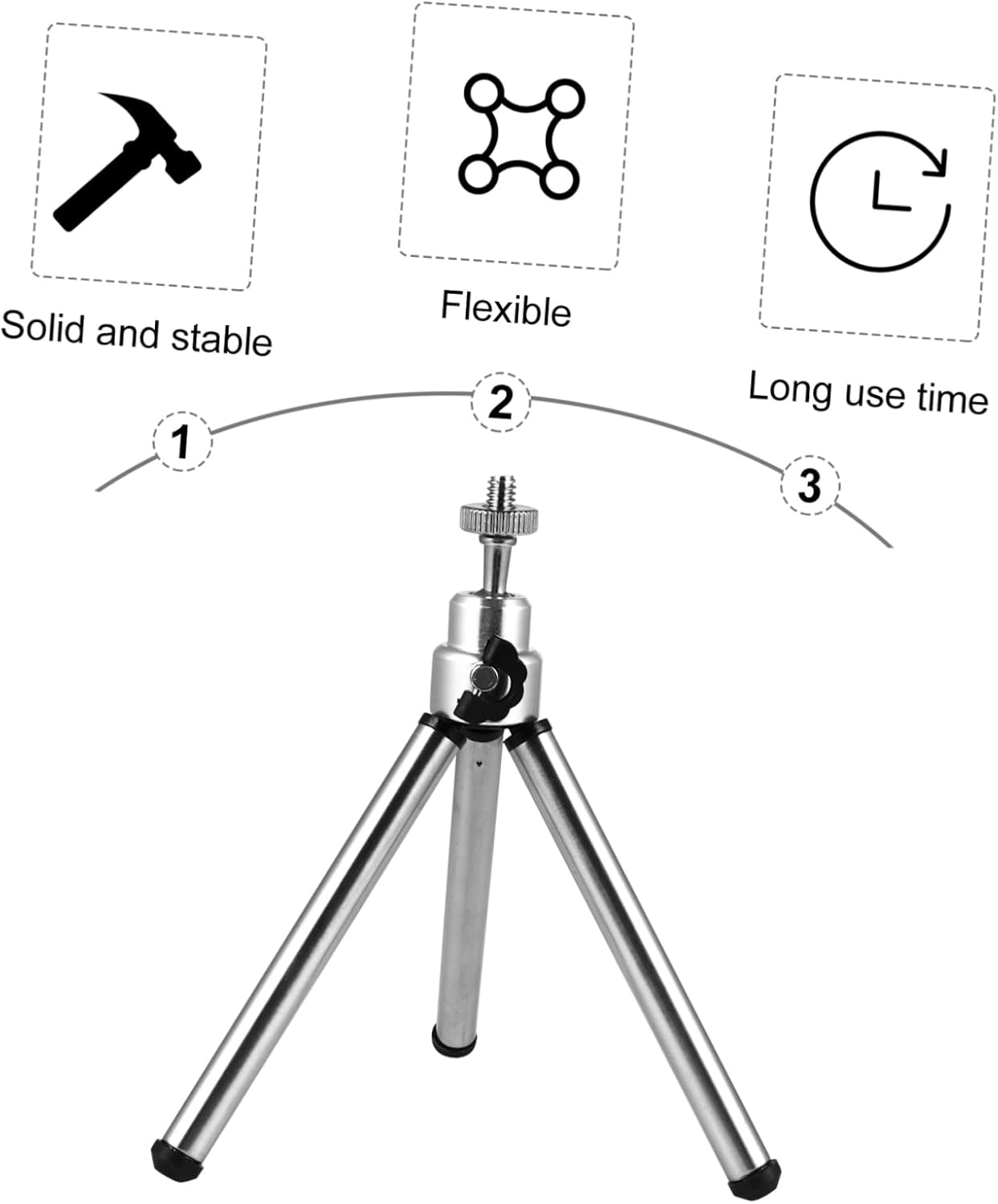 Fishing Lamp Stand 26cm Tripod Standard Screw Retractable Non-Fading Wear-Resistant for Environment