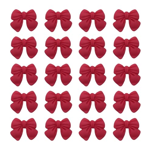 20 lazos de resina rojos con parte trasera plana para manualidades diy
