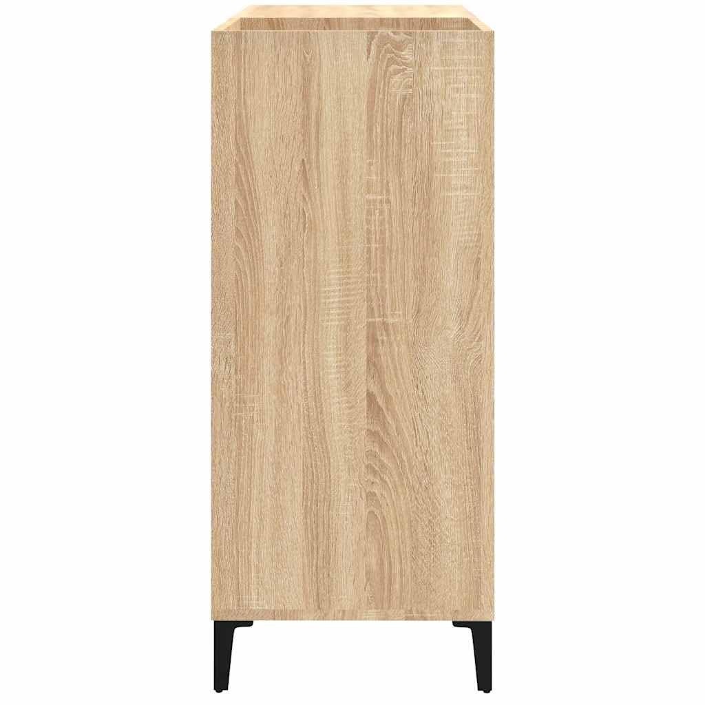 Szafka panelowa, dąb Sonoma, materiał drewnopochodny z metalowymi nogami, 84,5 x 38 x 89 cm, miejsce do przechowywania płyt gramofonowych, salonu, biura, uniwersalna szafka do odkładania