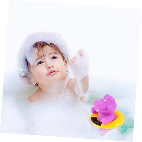 Miniatura 5 de Totority Termómetro de baño flotante para hipopótamo de dibujos animados Medidor de temperatura de baño para piscina segura y bañera termómetro de