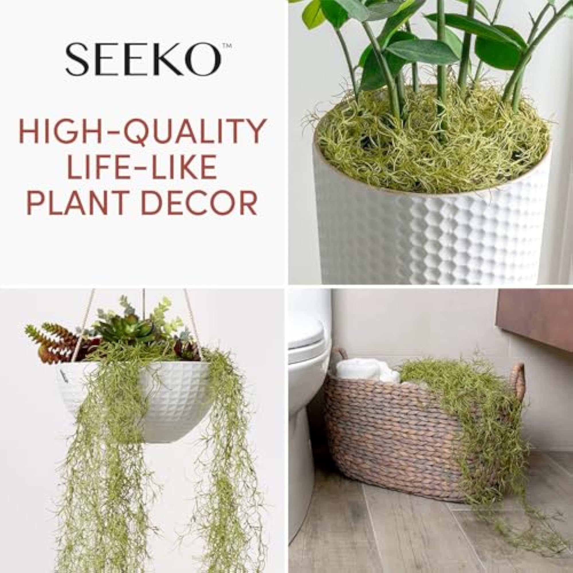 Faux Greenery Spanish Moss for Hanging Plants Decor