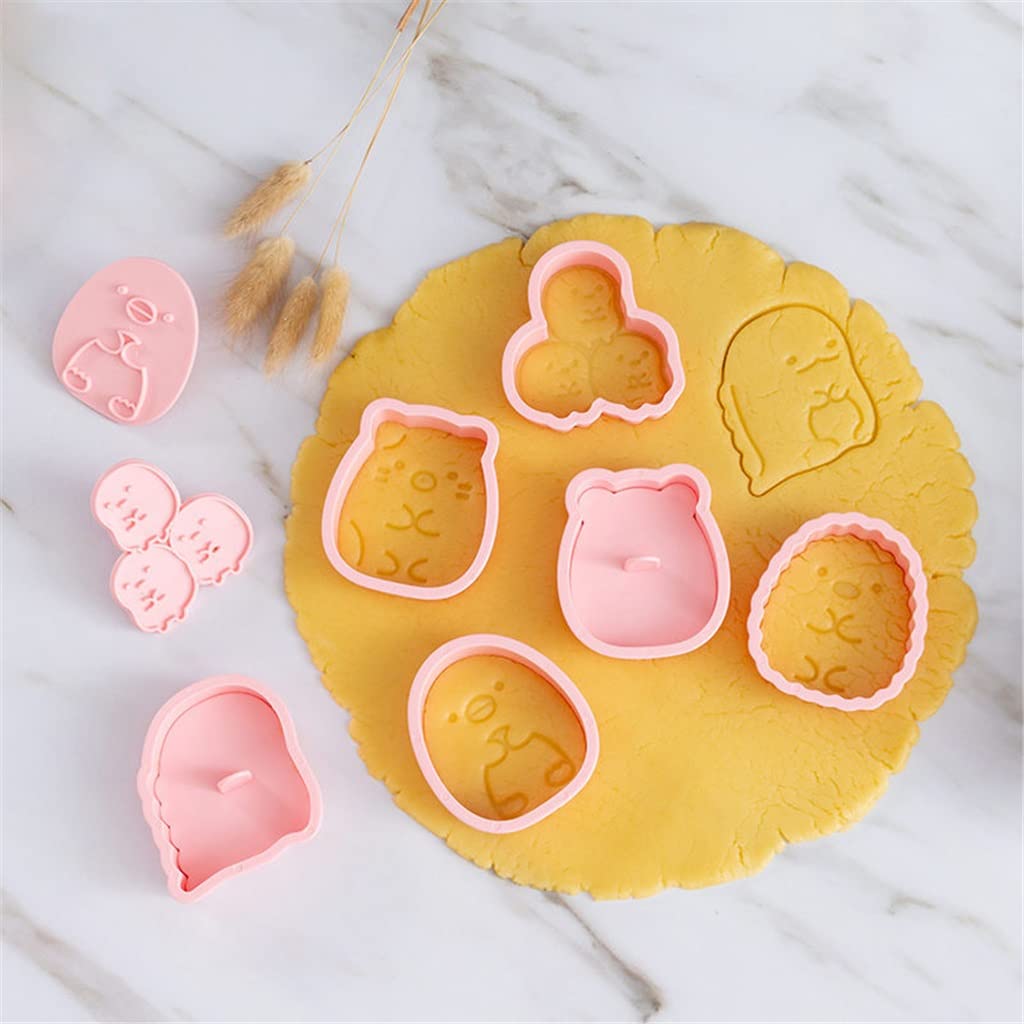 JFDBGU 6pcs / Set Cortadores de Galletas Cortador Fondant Cortador de plástico Bio Forma Galleta Bricolaje Pastelería Fondant decoración de Herramientas de cocción for Hornear