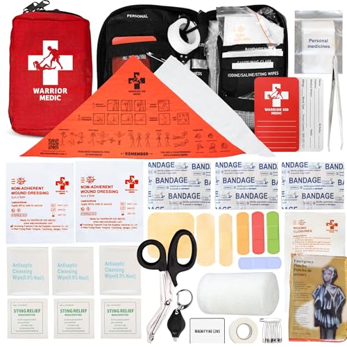 Image of Med Kit with Triangular Bandage Compact First Aid Kit for Kids & Adults - First Aid Supplies for Minor Injuries, Cuts & Scrapes - Ideal for Car, School, Home, Travel & Camping