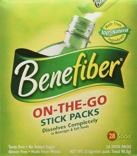Benefiber On The Go Prebiotic Fiber Supplement Powder for Digestive Health, Daily Fiber Powder, Unflavored Powder Stick Packs - 28 Sticks (3.92 Ounces)