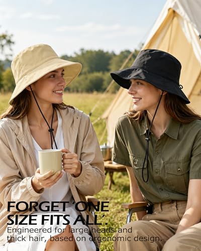 Image of Zylioo XXL Cooling Sun Hat for Big Heads, Wide Brim Summer Hat | Roomy Outdoor Fit-Extra crown space and a flexible rim give fuller head shapes easy coverage during long warm days.