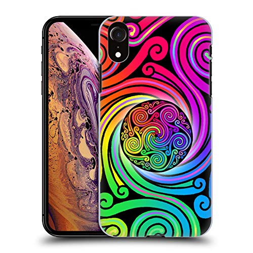 Coque iPhone XR rigide aux motifs celtiques et arc-en-ciel vibrants