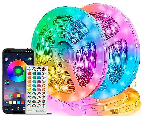 ESTIFE Guirnalda led para Habitación, Exterior y Jardín | Luces de Navidad con Control por Mando y Bluetooth, 3M 50 LEDs | Decoración para Terraza, Jardín y Hogar