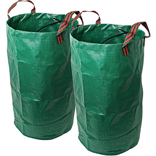 Preisvergleich Produktbild CampTeck 2X 120 Liter Gartensäcke Polypropylen-Gewebe Gartenabfallsäck Wiederverwendbar Laubsack Faltbar Abfallsack