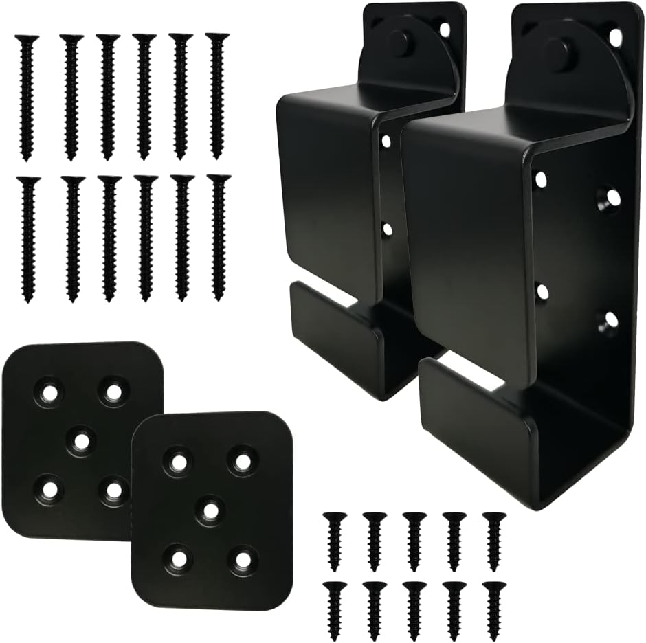 SADIELIFE Door Barricade Brackets (2pcs), Swivel Closed U Shape Heavy