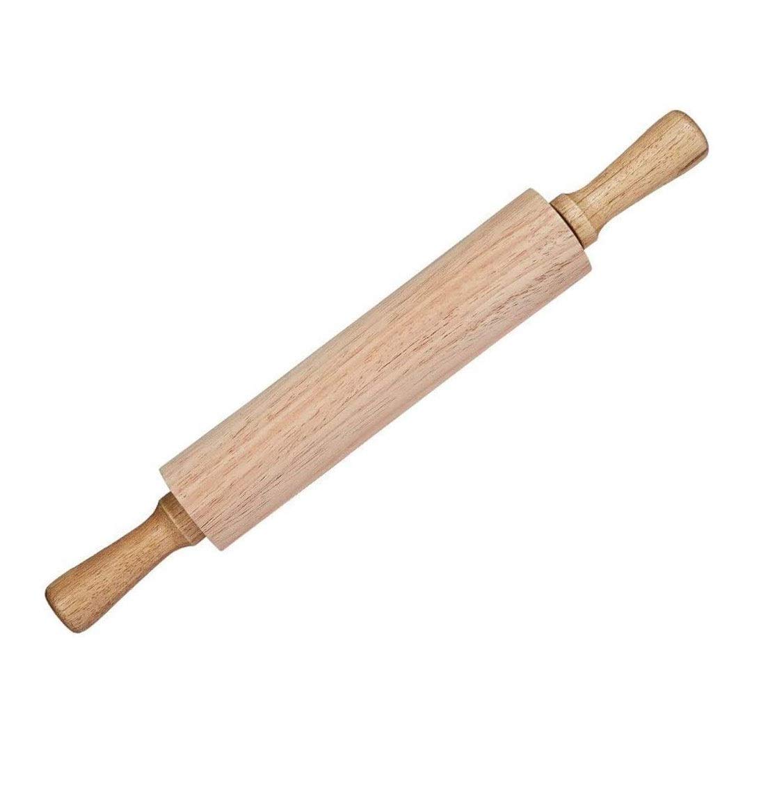 Pin rodante - Madera clásica - Rodillo de Masa Profesional: Utilizado por panaderos y Cocineros para Pasta, Pasta de Galletas, pastelería, panadería, Pizza, Fondant, chapati