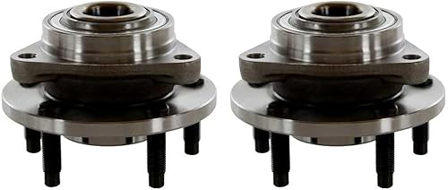 2 piezas de cubo de rueda y conjunto de cojinetes frontal pulido óxido protegido sin sensor ABS 5 lengüetas HB613239PR, fácil de instalar,