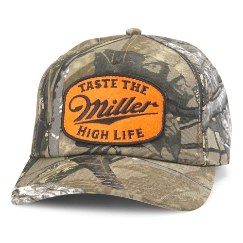 Image of AMERICAN NEEDLE Miller High Life Beer Patch Unisex Adjustable Snapback Baseball Hat