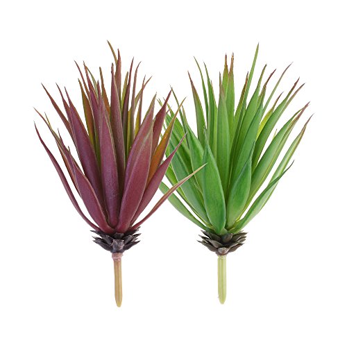 BCP 2 Pieces Realistic Cute Green Artificial Aloe Vera Succulent Plant Unpotted 6" Tall x 4" Bloom Garden Decor Home Office Decoration