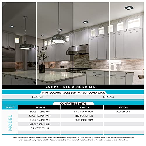 Luxrite 6 Inch Ultra Thin Square Led Recessed Lighting, 5 Color Options 2700K - 5000K, Dimmable Led Downlight, 12W, Ic & Wet Rated, 1000 Lumens, Canless Led Recessed Light, Black Trim, Etl Listed #TOP5