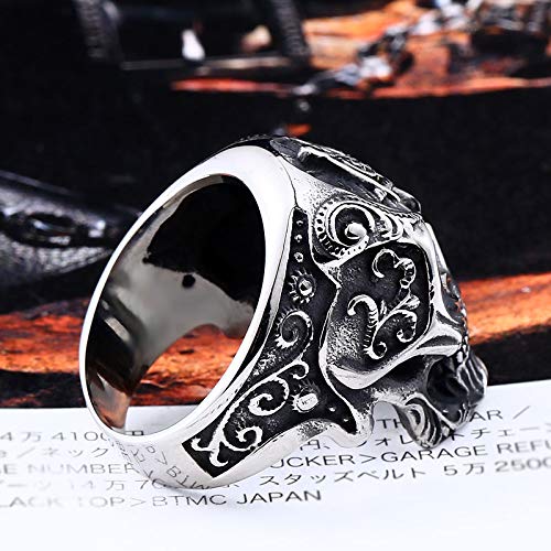 Image of Genuine Stainless Steel Ring Jewelry for Men Fashion Punk Biker Skull Rings