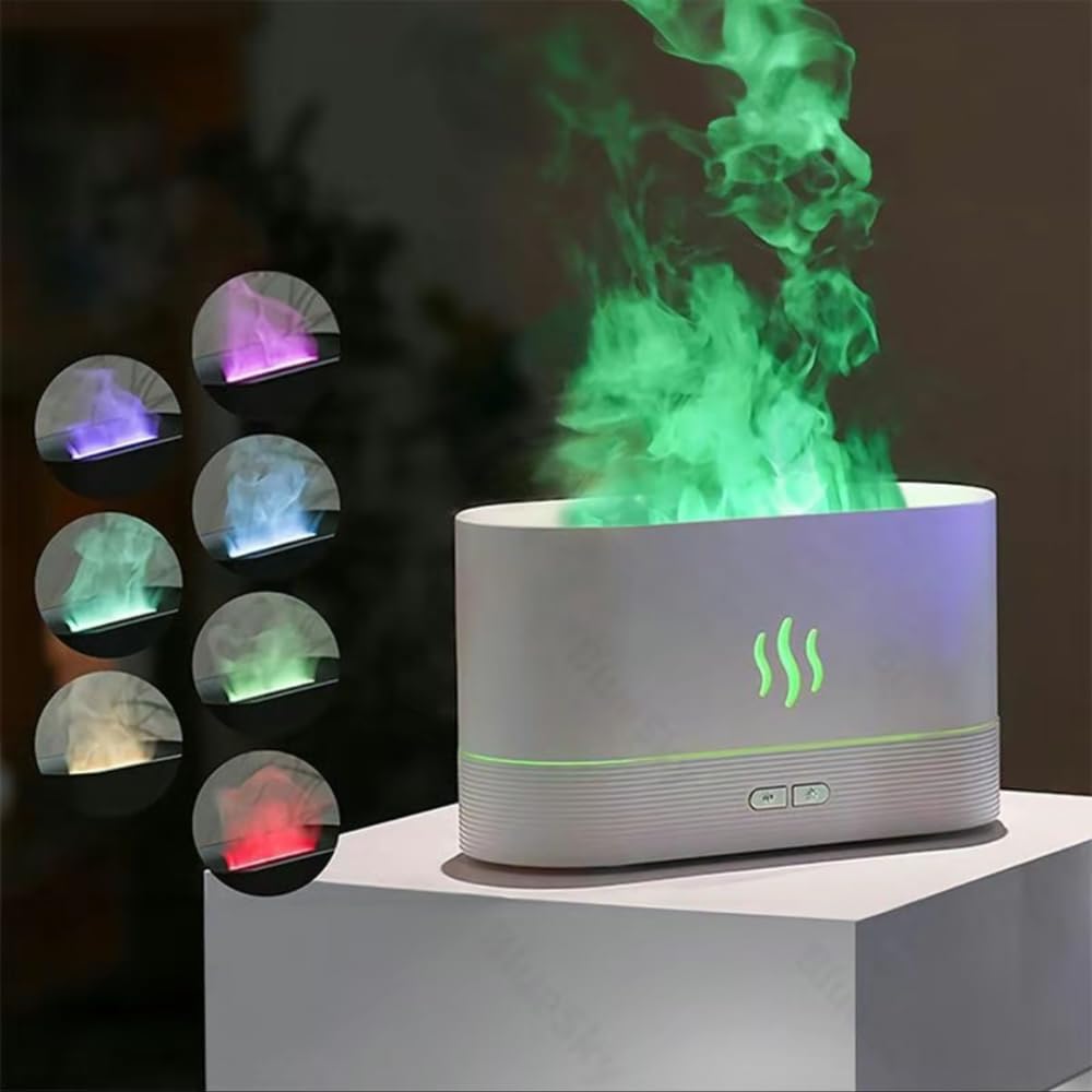 USB Powered Humidifier for Fall Gift Simulation Flame Air Humidifier LED Aroma Diffuser Humidifiers Electronics Aromatherapy Diffuser Bedroom