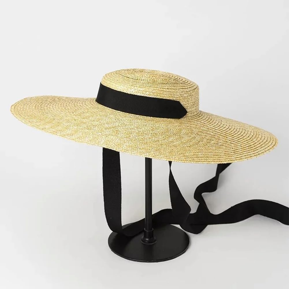 Gorro de playa elegante de verano, sombrero de paja para mujer