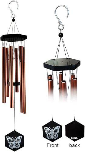 Miniatura 7 de FONMY Campanillas de viento para exteriores con letrero de mariposa, campanillas de viento conmemorativas, gran campanilla de viento, tonos