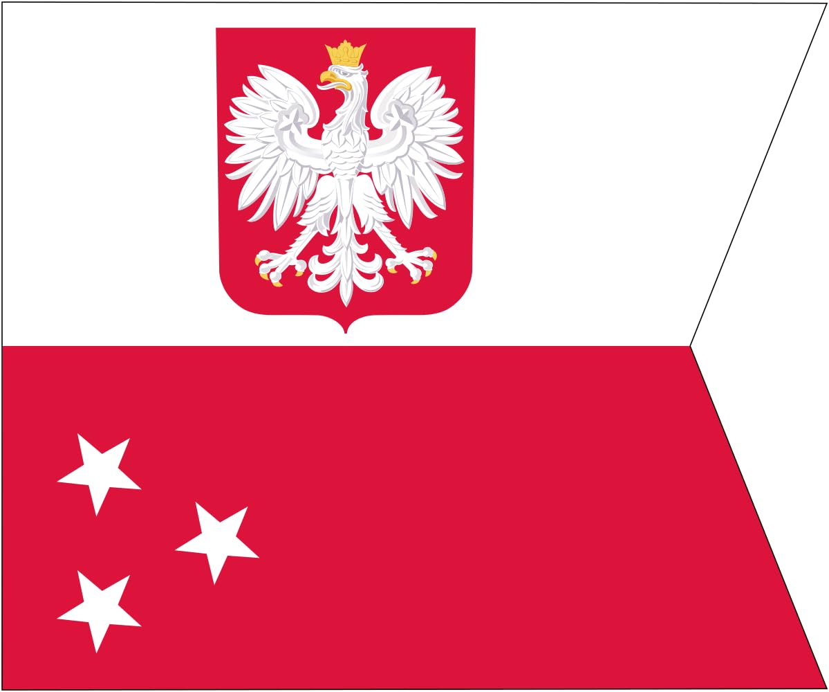 Drapeau amiral Marine polonaise Large L grand pavillon robuste pour mât sans décoloration