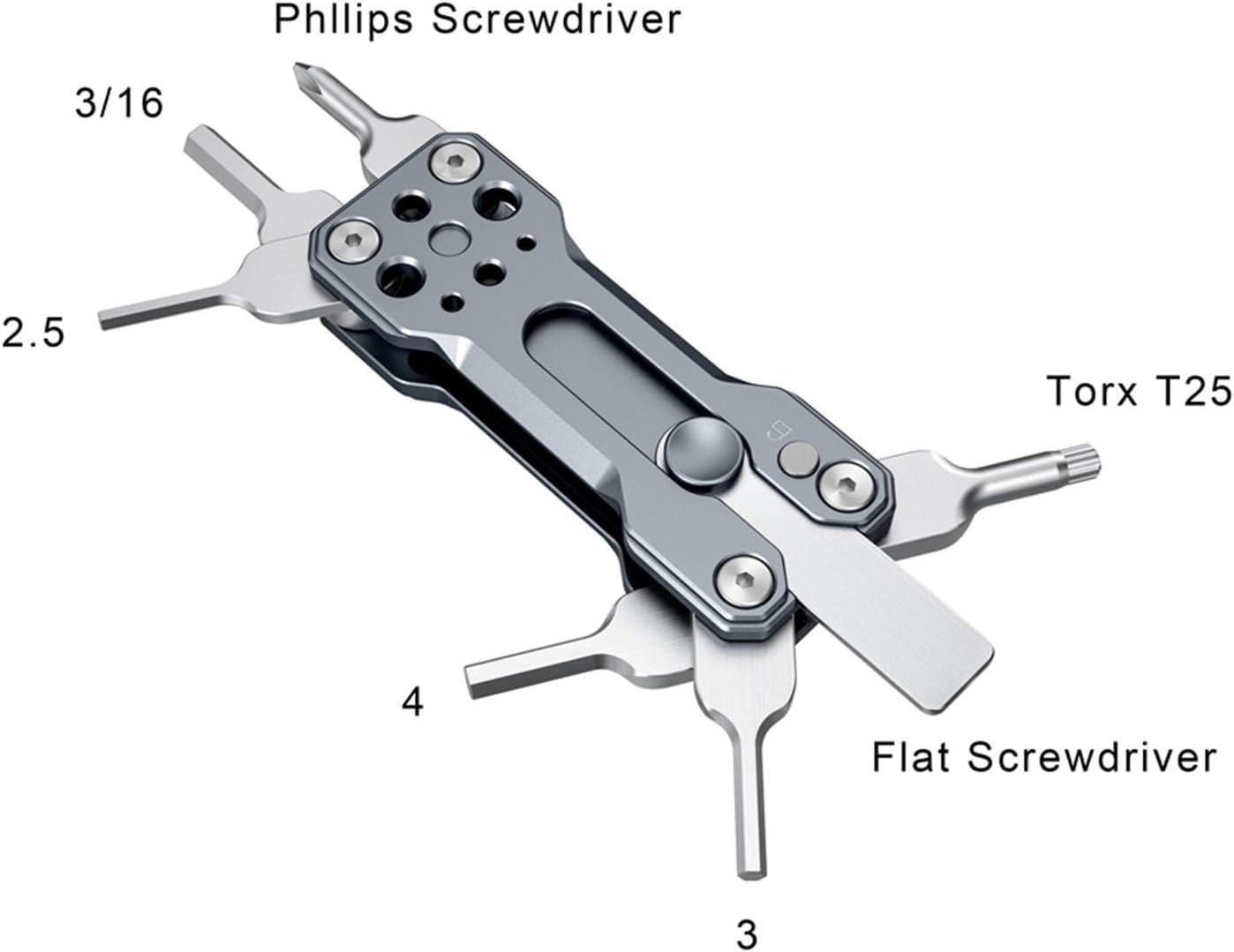ZUMAHA Llave Universal, Juego de Llaves Portátiles Ligeras, 4 Llaves Allen 2.5, 3, 4, 3/16, 1 Destornillador Plano, Kit de Destornillador Plegable