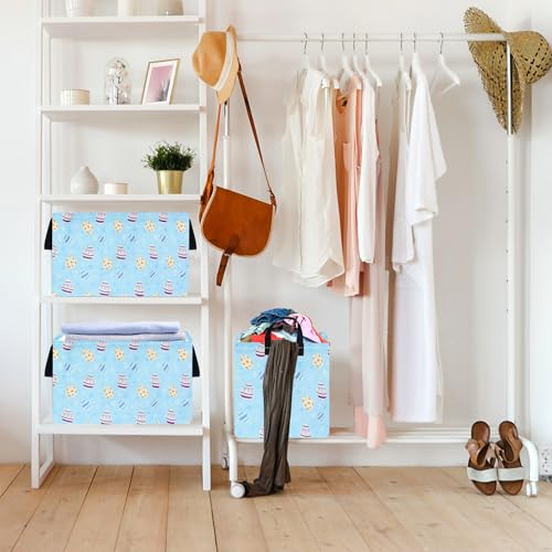 Image of Bunny Easter Eggs Basket Storage Basket Gift Shelf Basket Storage Bin, Nursery Basket Organizer Box for With Handles for Room Deco