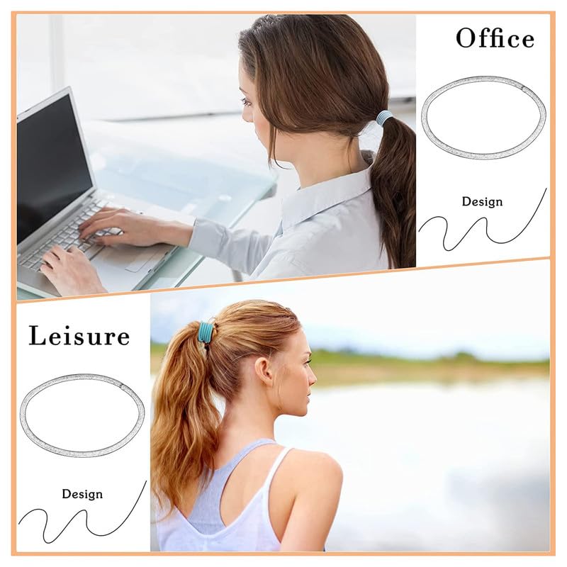 Miniatura 6 de 100 ligas elásticas para el cabello, 100 soportes para cola de caballo de 0.079 pulgadas de grosor para cabello normal medio a grueso, para niñas,