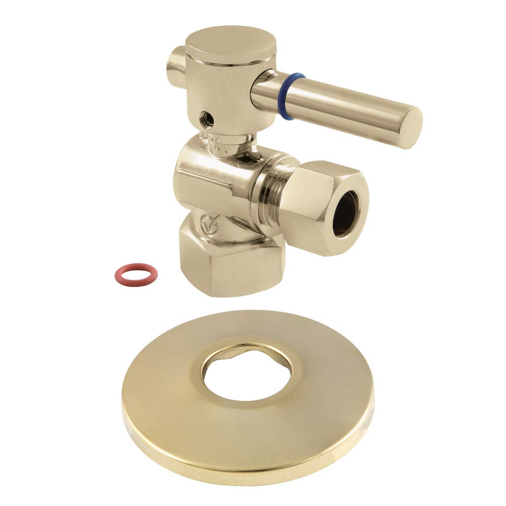 Vanne d'arrêt d'angle Kingston Brass CC44402DLK FIP 1/2 OD compression laiton