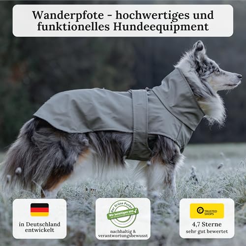 Wanderpfote Hunderegenjacke in Grau, Größe XS - Stilvoller Hunderegenmantel - besonders Qualitativ und Hochwertig - Regenjacke für Hunde