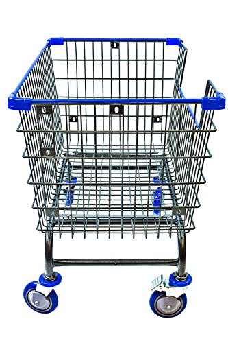Coin Laundry Cart, Cart&Supply [Heavy Duty] [Rolling Cart] 6.0 Bushel Gray/Blue (Charcoal Gray-Blue) Without Pole Rack #TOP1