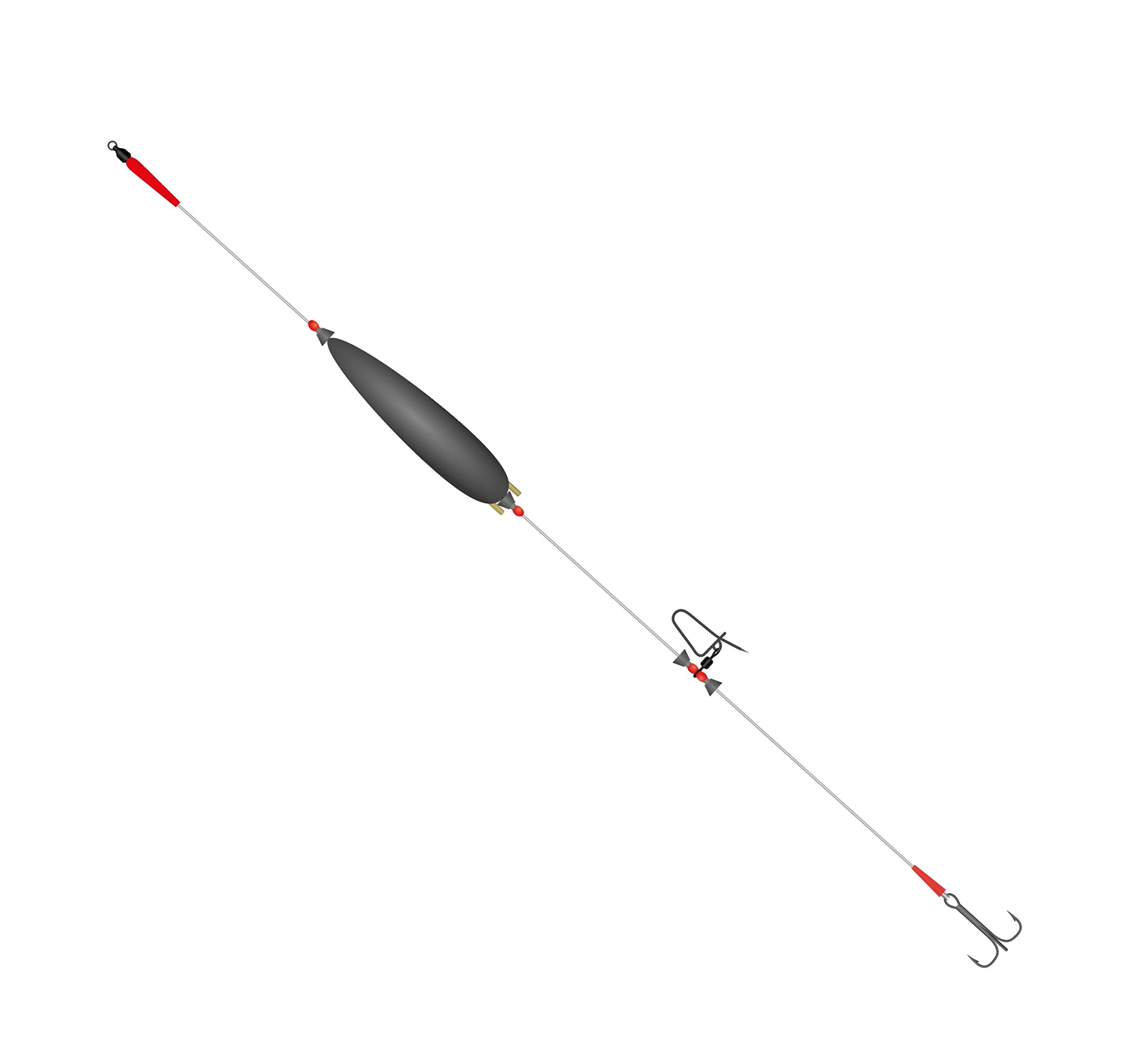 Mikado CAT Welsmontage Waller Vorfach 2m/Ø1,3mm Unterwasserpose Tragkraft 100kg - Haken #3/0 - Tragkraft Pose 20g