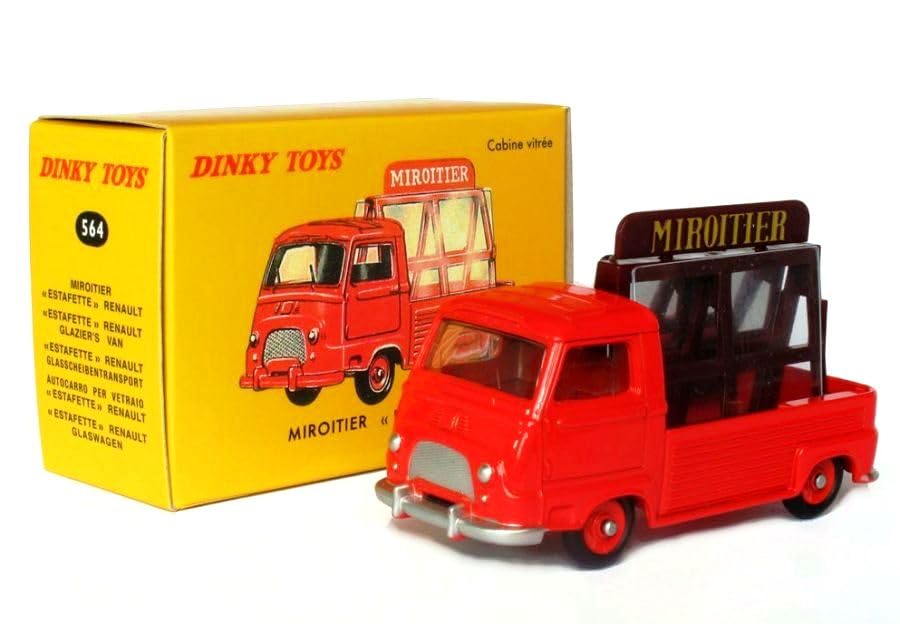 OPO 10 - Lot of 2 DINKY TOYS Renault Miroitier Estafette orange and red DeAgostini+Atlas miniature car - Image 4