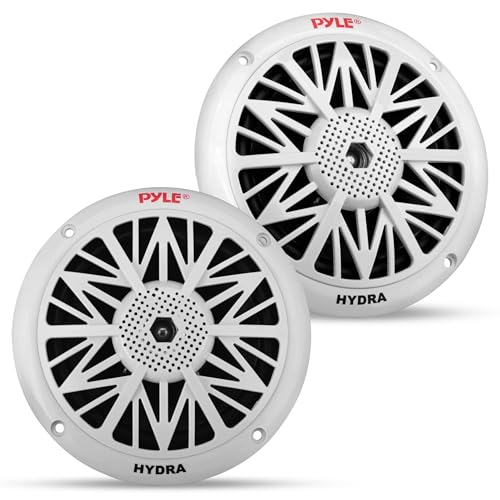 Pyle Altavoces Marinos de 5.25 Pulgadas, Sistema de Sonido estéreo, para Exteriores, Resistente al Agua, 2 vías, Potencia 150 W