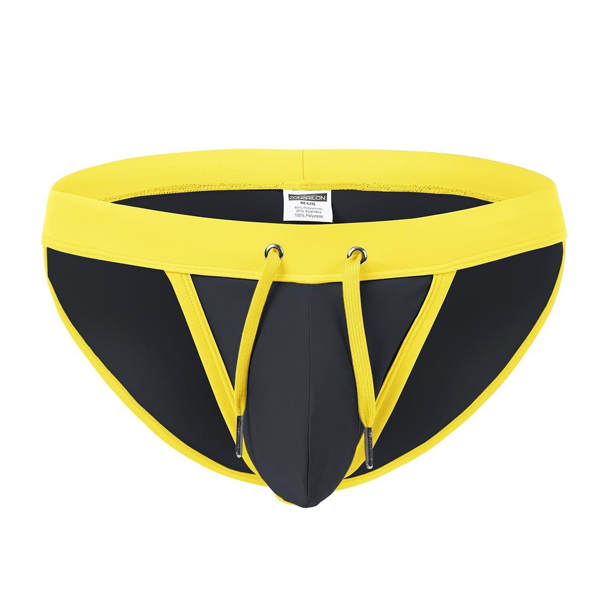 BIATWOWR Men's Sexy Low - Rise Triangle Swim Trunks with Bulge Pouch and Adjusttable Drawstring